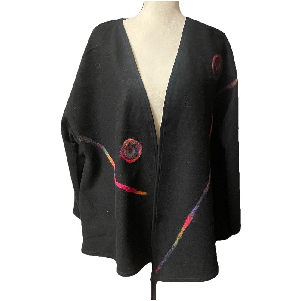 Living Out Loud Mia Open Front Cardigan Top M Art To Wear Lagenlook Boho USA